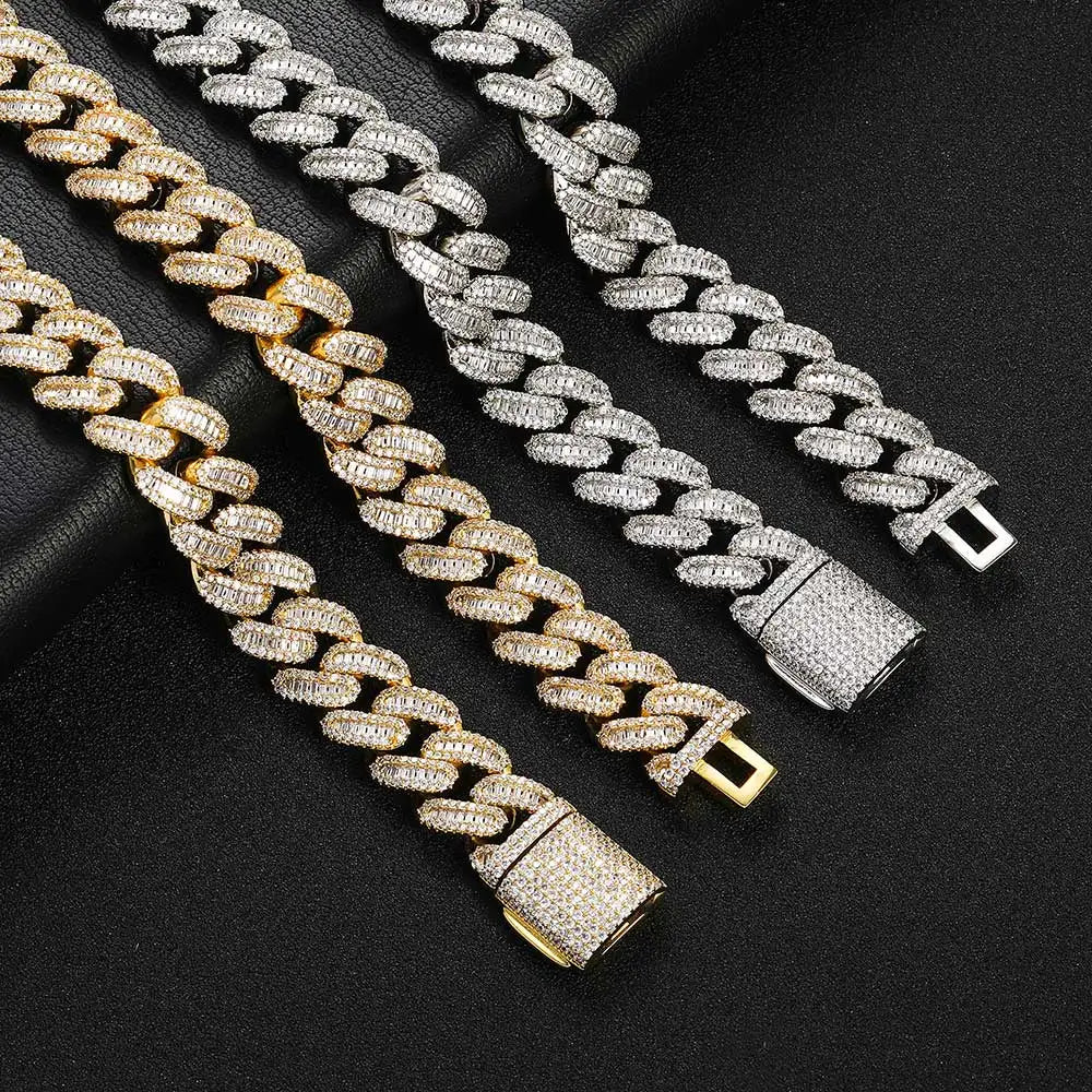 Iced Out Cuban Necklace Stainless Steel 15MM