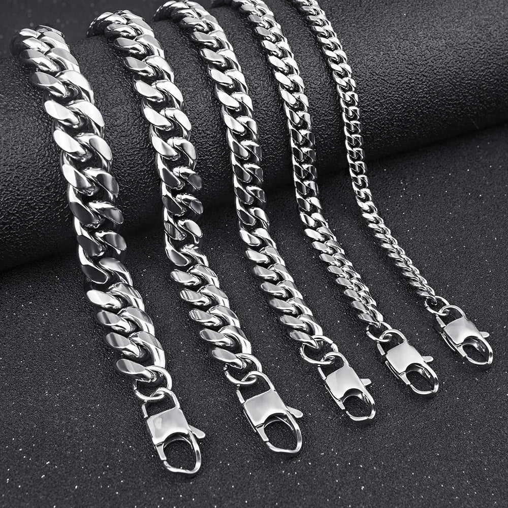 Cuban Steel Chain 316L Rock Punk Style 8MM