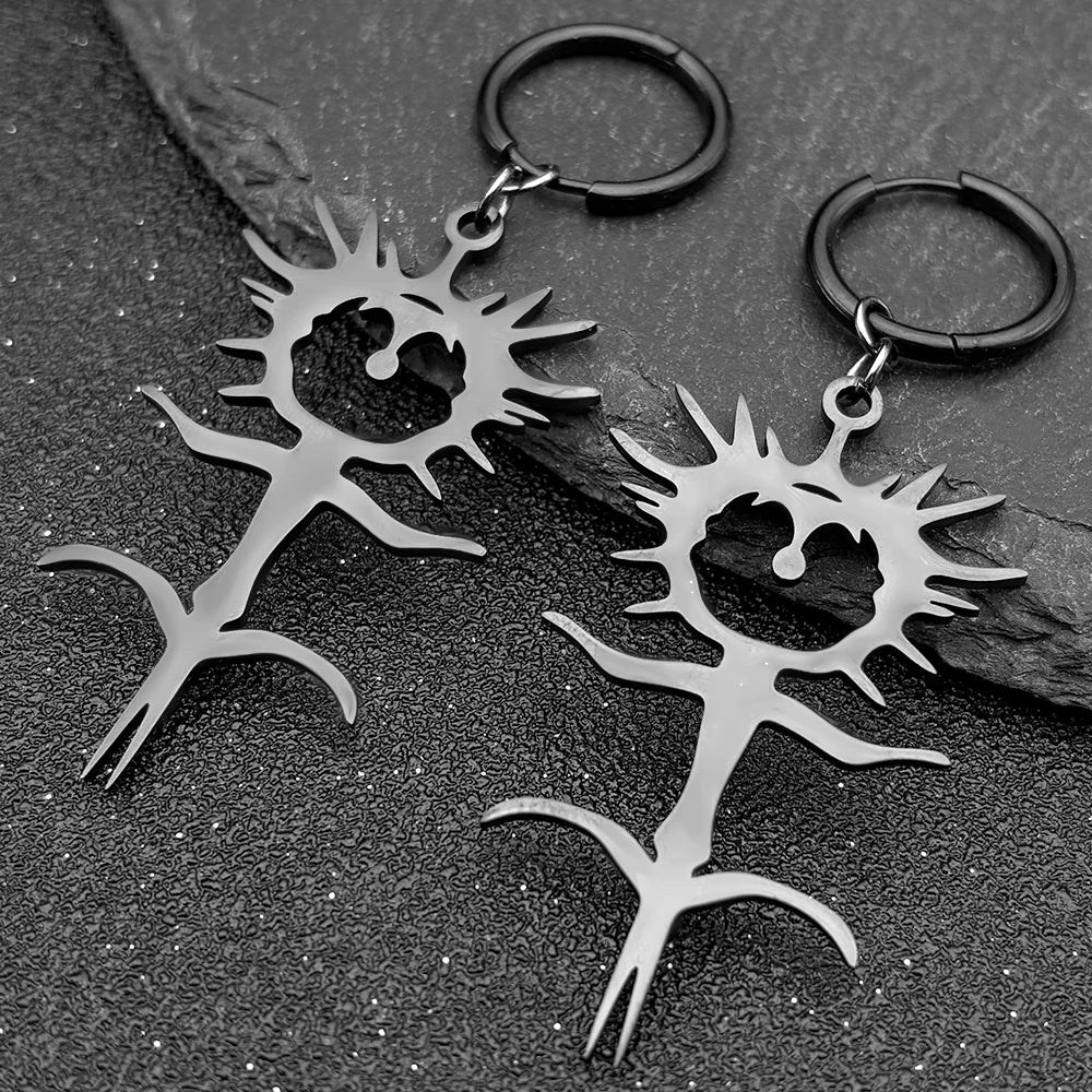 Ghost Silver Earrings Gothic Ghostemane Drop Long