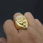 Lion Head Ring Gold Silver 3D Animal Band — Stainless Steel