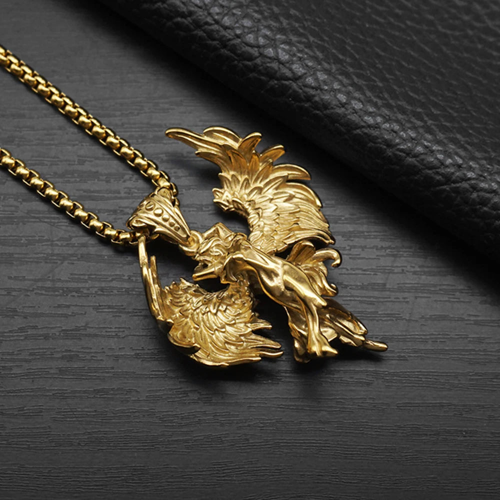 Fallen Angel Satan Stainless Steel Pendant Necklace
