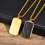 Dog Tag Pendant Necklace — Stainless Steel