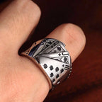 Buyee Silver Unique Ring Finger Excellent Poker Open Ring for Woman Man Fashion Punk Fine Jewelry Circle with Box