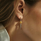 Colorful Cubic Zircon Huggie Hoop Earrings — Cone Spike Dangle