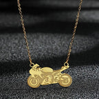 Classic Biker Motorcycle Pendant Necklace — Two-Tone