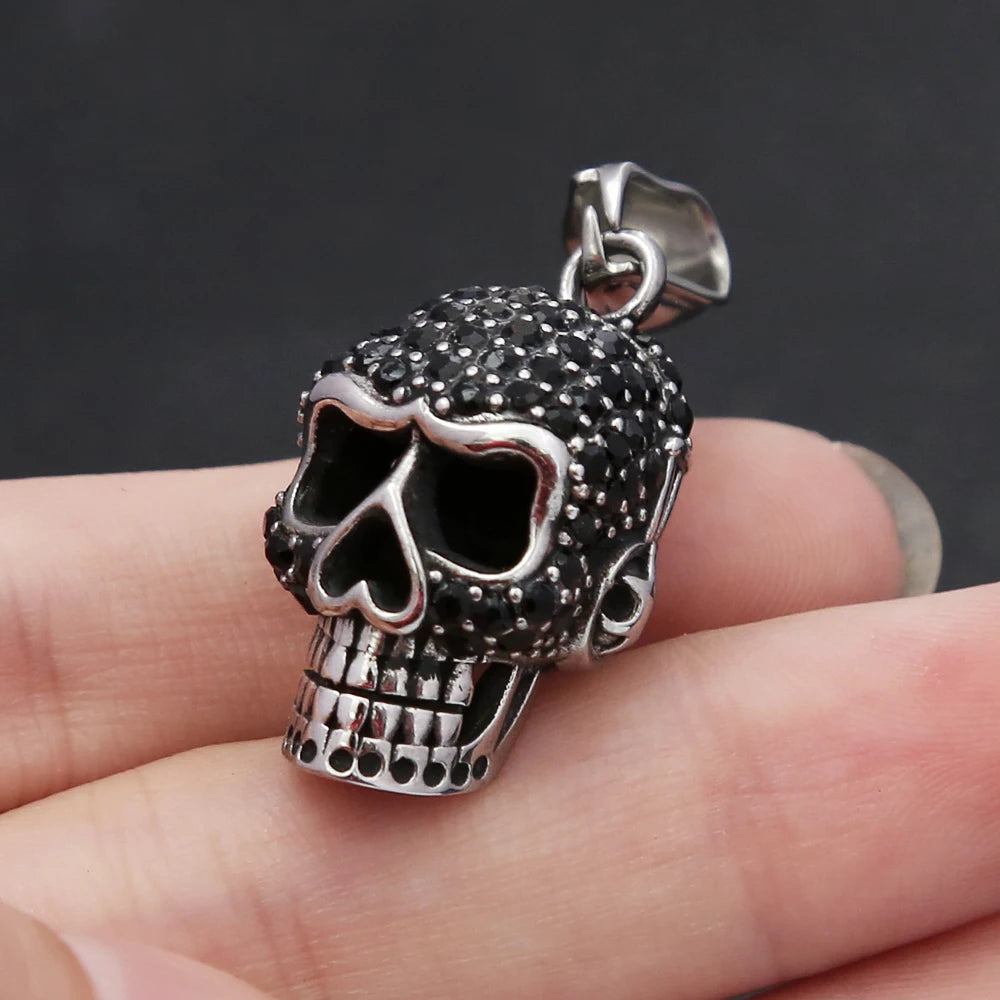 Skull Black Pendant Vintage Stone Punk