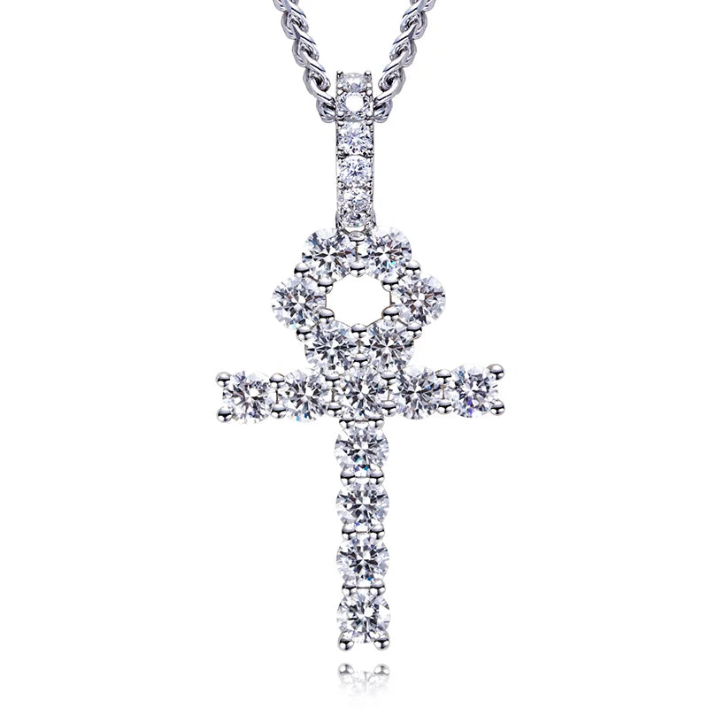 Iced Out Cross Pendant — 925 Silver