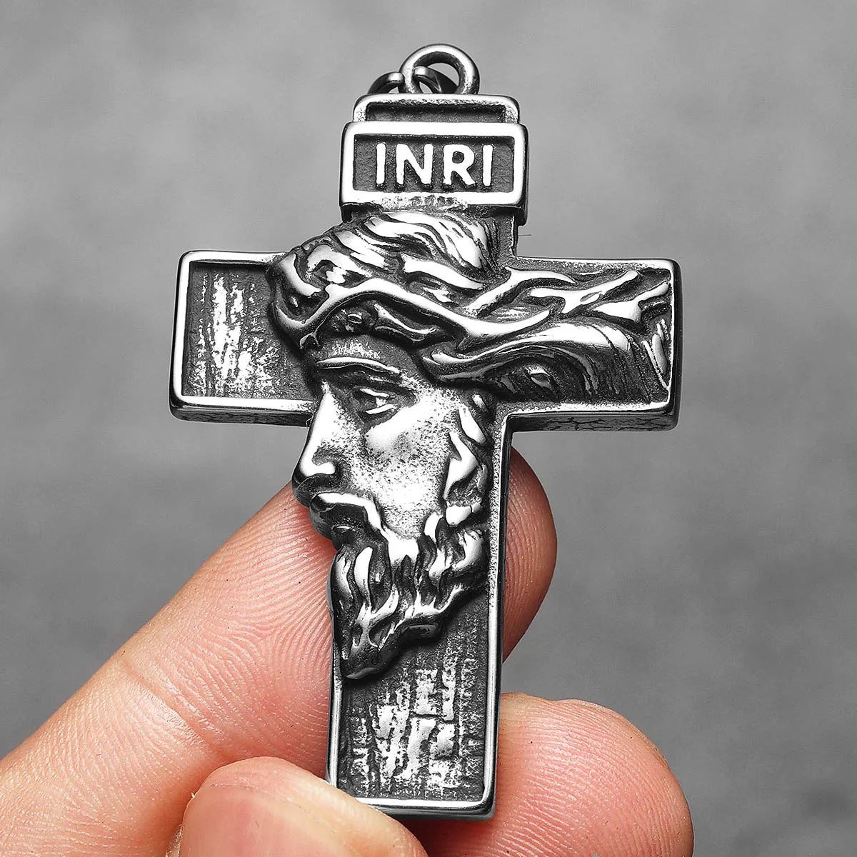 3D Jesus Cross Pendant — Stainless Steel