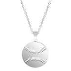 Sports Ball Charm Pendant Necklace — Steel
