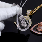 Iced Out Jesus Head Pendant Necklace CZ