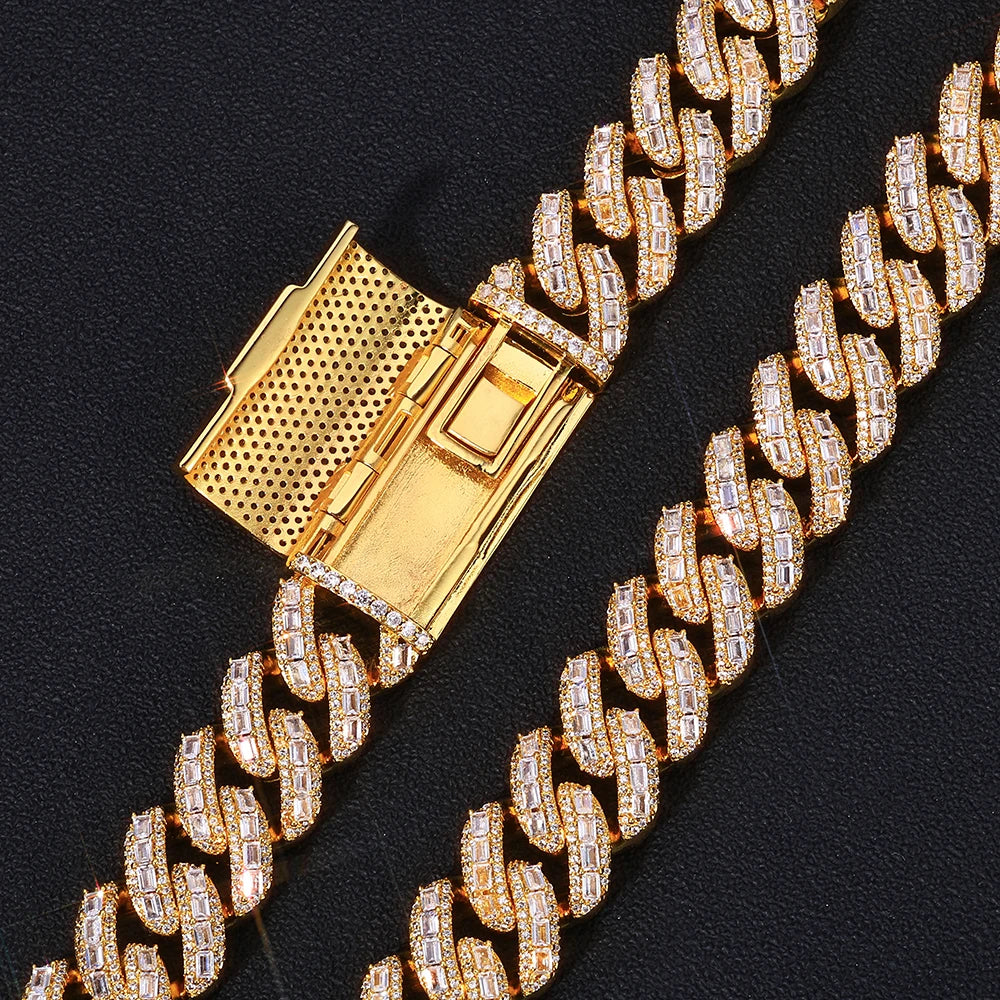 Iced Out Cuban Chain Stainless Steel 18MM 3-Row