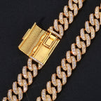 Iced Out Cuban Chain Stainless Steel 18MM 3-Row