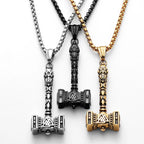 Viking Thor's Hammer Men Necklaces Stainless Steel Pendant Chain Women Punk Fashion Jewelry New In Accessories Gifts