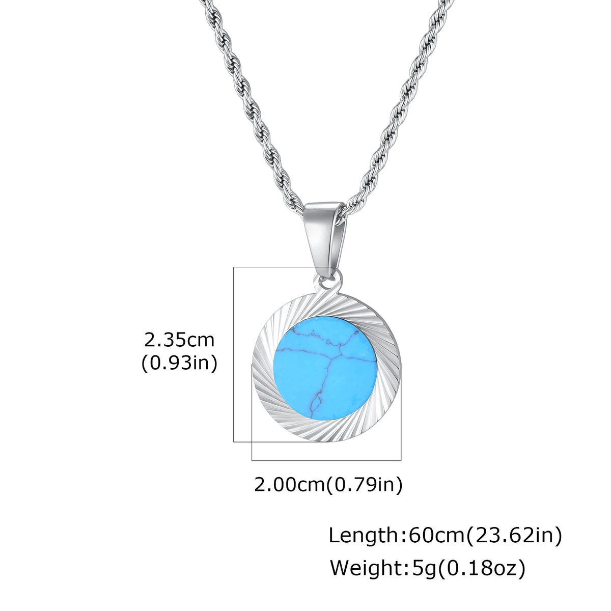 Punk Round Necklace for Men Boys,Embossing Radiation Sunburst Stainless Steel Necklace,Birthday Father Jewelry Gift