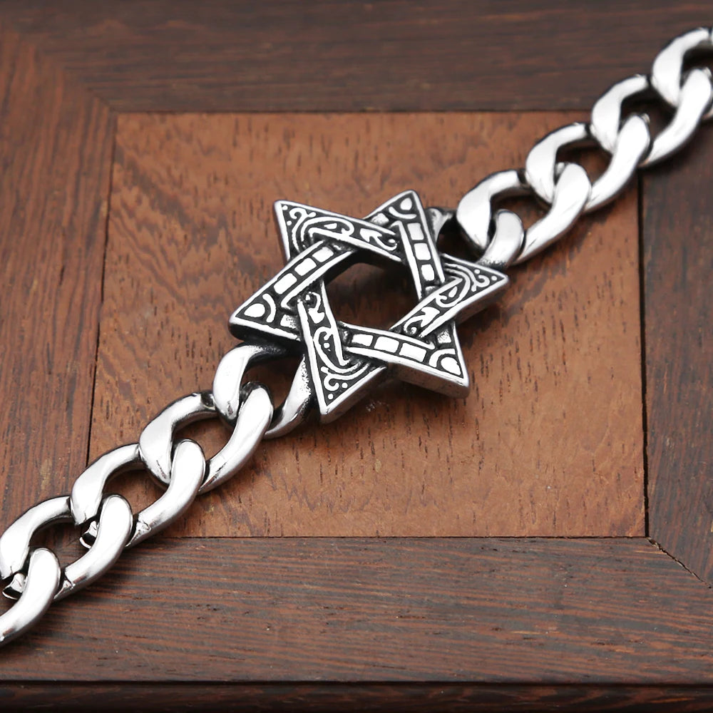 Star of David Chain Bracelet — Stainless