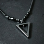 Black Hematite Necklace Men Women Metal Neck Jewelry Health Magnetic Therapy Triangle Black Hematite Necklace Jewelry