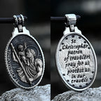 St Christopher Men's Patron Saint Of Time Travelers Archangel Michael dragon slayer st george Pendant Chain Necklace