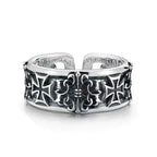 Unisex Adjustable Cross Ring Punk Dark Style Stainless Steel Comfort Fit Jewelry for Daily Wear Gift Idea