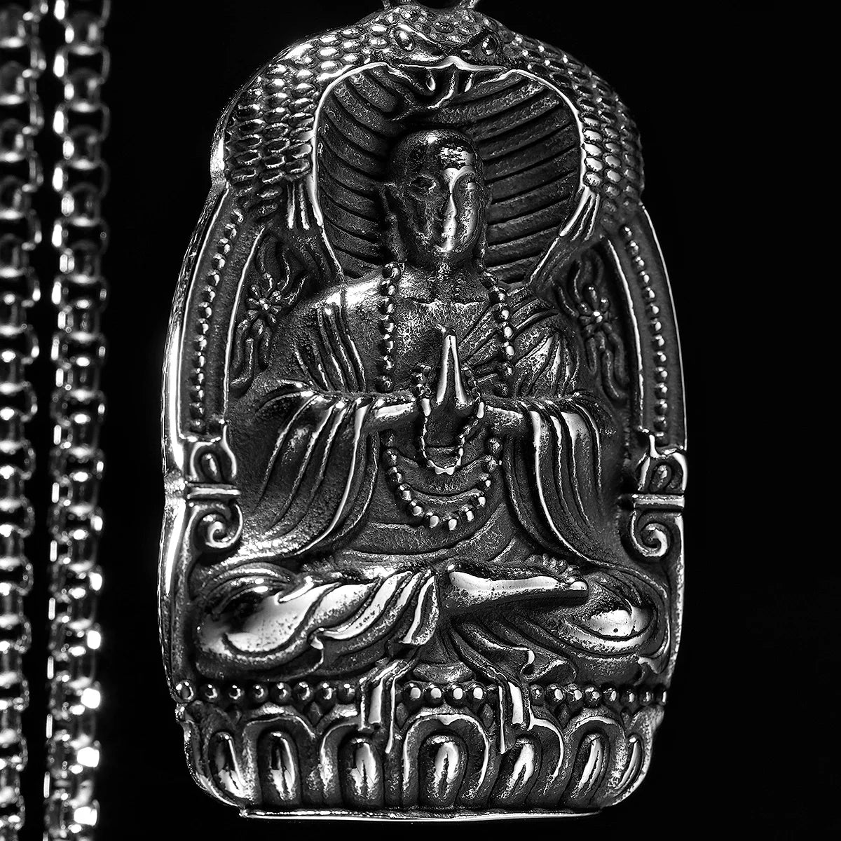 Buddha Pendant Chain Necklace — Stainless Steel