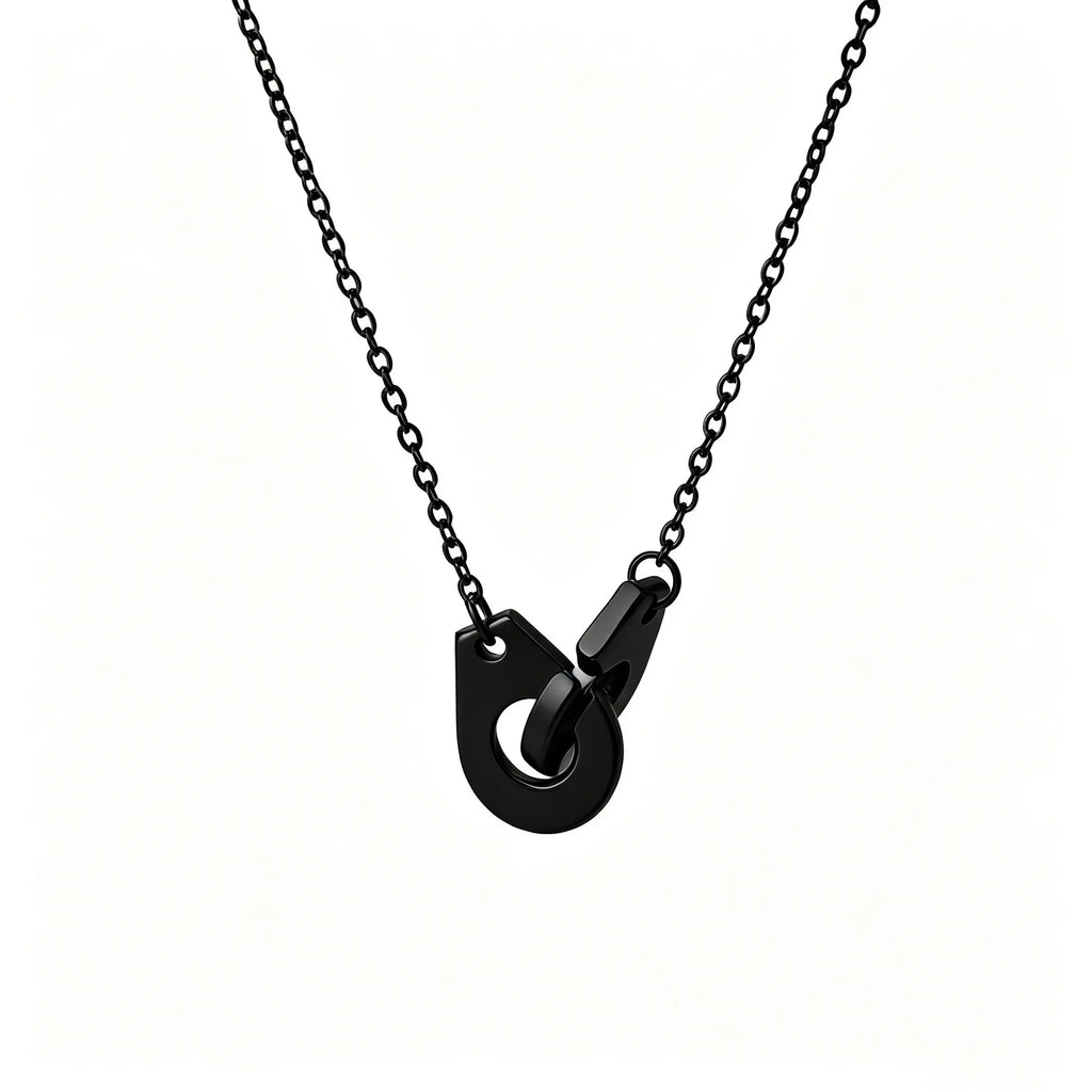 Geometric Hollow Pendant Necklace — Stainless Steel