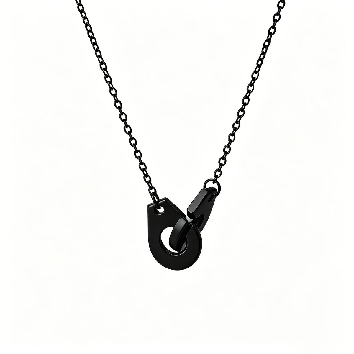 Geometric Hollow Pendant Necklace — Stainless Steel