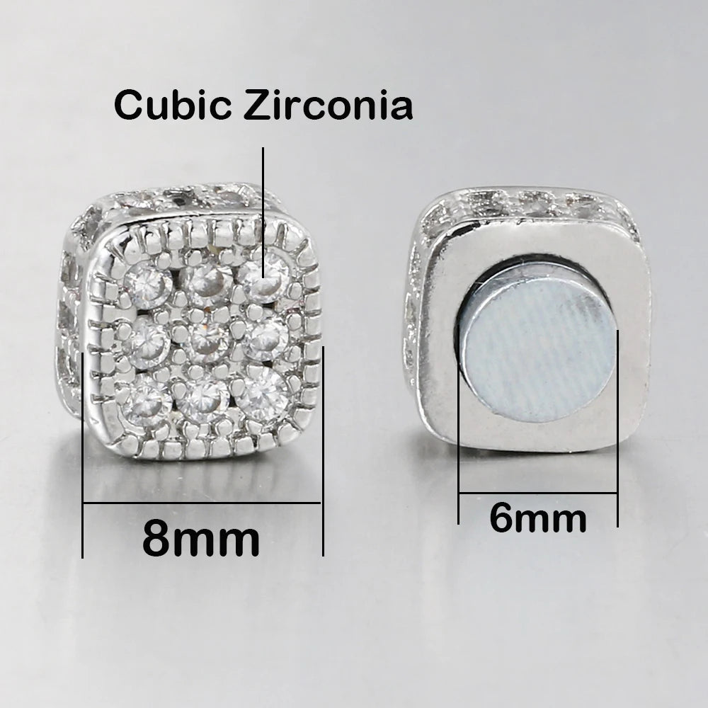 Iced Out Magnetic Ear Clip — Silver