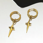 Cross Gold Drop Earrings — Stainless Steel