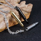 Personality Hip Hop Bullet Commemorative Pendant Domineer Titanium Steel Men's Necklace Bullet Pendant Bulk Order Cool Handsome
