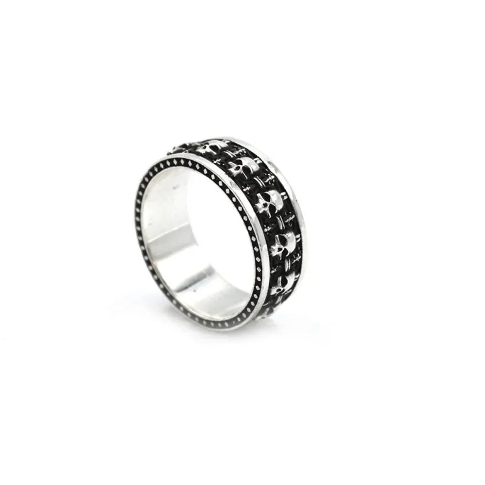 Vintage Gothic Hip-hop Punk Skull Open Ring Men and Women Fashion Trend Role-playing Props Finger Ring Party Popular