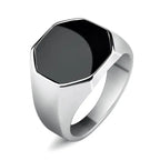Jiayiqi Men'S Ring Punk Rock 316L Stainless Steel Signet Ring For Men Hip Hop Party Jewelry Male Wedding Gift Custom