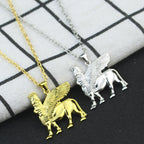 Assyrian Ashur & Lamassu Pendant Necklace — Gold or Silver-Tone