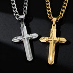 3D Cross Stainless Steel Pendant Necklace