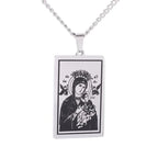 Virgin Mary Medal Iced Pendant Necklace