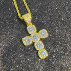 Iced Out Tennis Cross Pendant Necklace