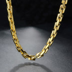 Original Dubai 18k Gold Plated Men's and Women's Necklace Irregular Rectangular Weaving Hip Hop Party Jewelry Gifts