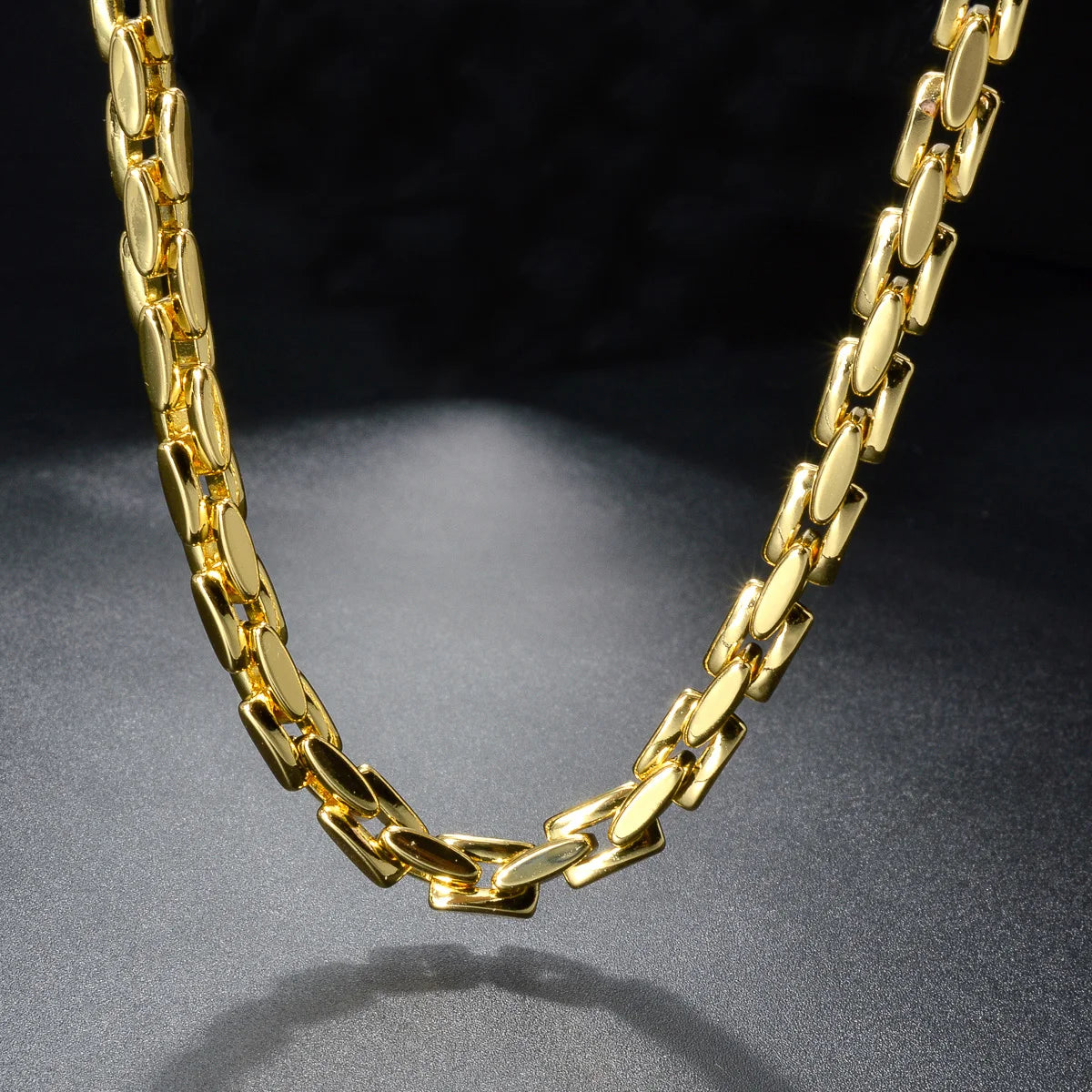 Original Dubai 18k Gold Plated Men's and Women's Necklace Irregular Rectangular Weaving Hip Hop Party Jewelry Gifts
