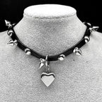 Gothic Heart Steel Pendant Punk Harajuku Choker