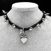 Gothic Heart Steel Pendant Punk Harajuku Choker