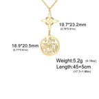 Double Amulet Protection Necklace Witch Knot Pentagram Tetragrammaton Stainless Steel Protection Jewerly Wholesale