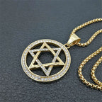Iced Out Star of David Pendant Necklace — Gold