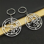 Baphomet Steel Earrings Sigeal Sigil Lucifer Satan
