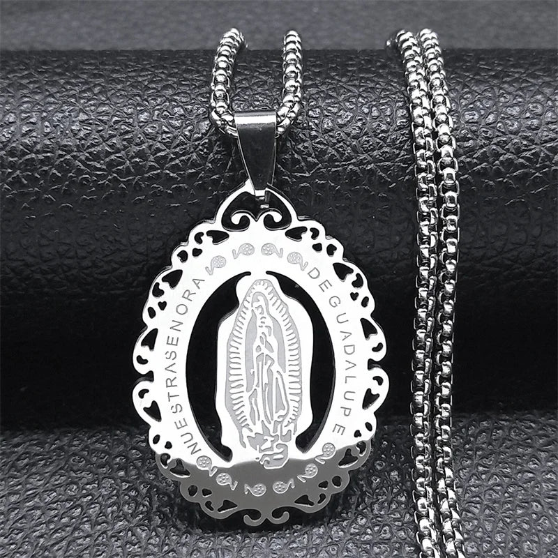 Archangel St.Michael Protect Me Necklace Stainless Steel Saint Shield Protection Male Necklace Jewelry corrente