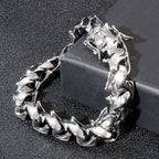 Polished Chunky Link Chain Bracelet — Stainless Steel