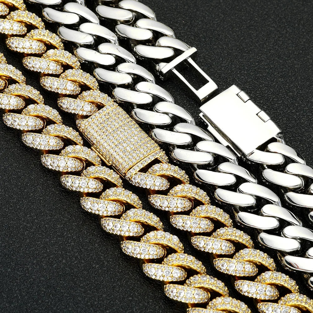Iced Out Cuban Bracelet Stainless Steel 15MM