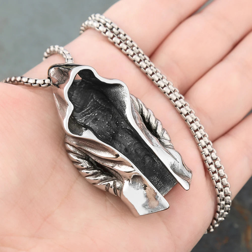Assassin Pendant Necklace Black — Stainless Steel