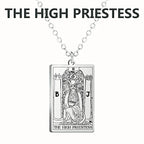 LIKGREAT Tarot Card Necklace Major Arcana Tarots Stainless Steel Necklaces Divination Jewelry Birthday Gift for Women