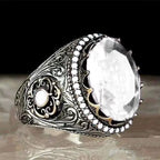 Milangirl Fashion Rings for Men Mighty Personality Dragon Ring Red Zircon Black Mens Ring Punk Jewelry
