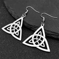 Celtic Knot Silver Earrings Trinity Irish Drop