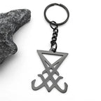 Lucifer Sigil Steel Pendant Church Satan Keychain