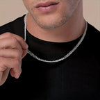 Hip-hop Trendy Sliver Color Stainless Steel Long Cuban Chain Necklace for Women Men Couple Does Not Fade Collar Chain Jewelry